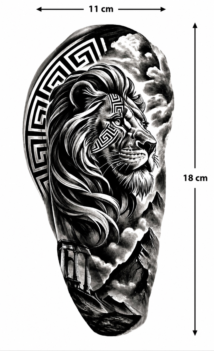 BÜYÜK BOY ASLAN DÖVMESİ 18x11 MGZ-070