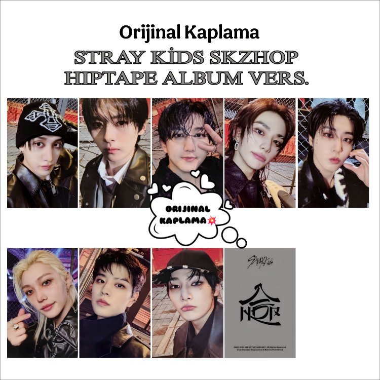 (ORİJİNAL KAPLAMA) Stray kids SKZHOP HİPTAPE ALBUM VERS FOTOKART
