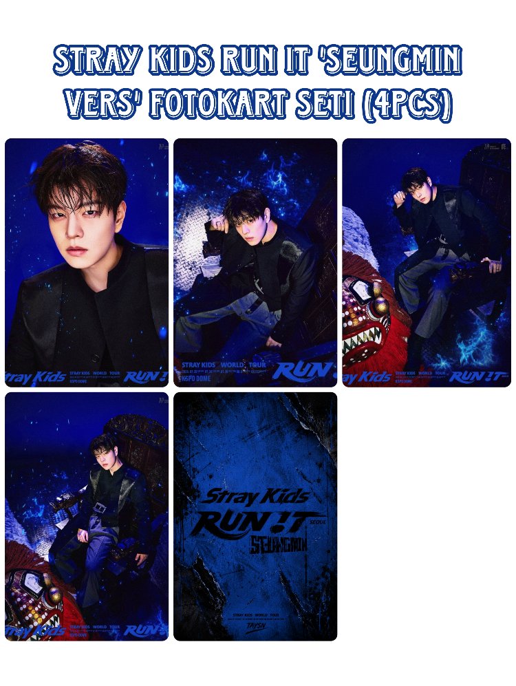 (orijinal kaplama) Stray kids Run It Only members Fotokart seti