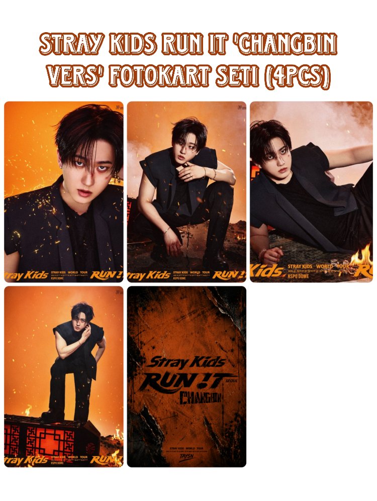 (orijinal kaplama) Stray kids Run It Only members Fotokart seti