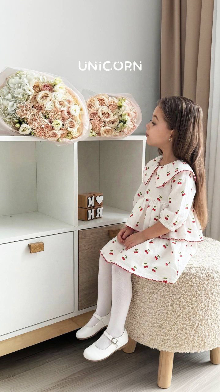 Kirazlı pinterest model elbise