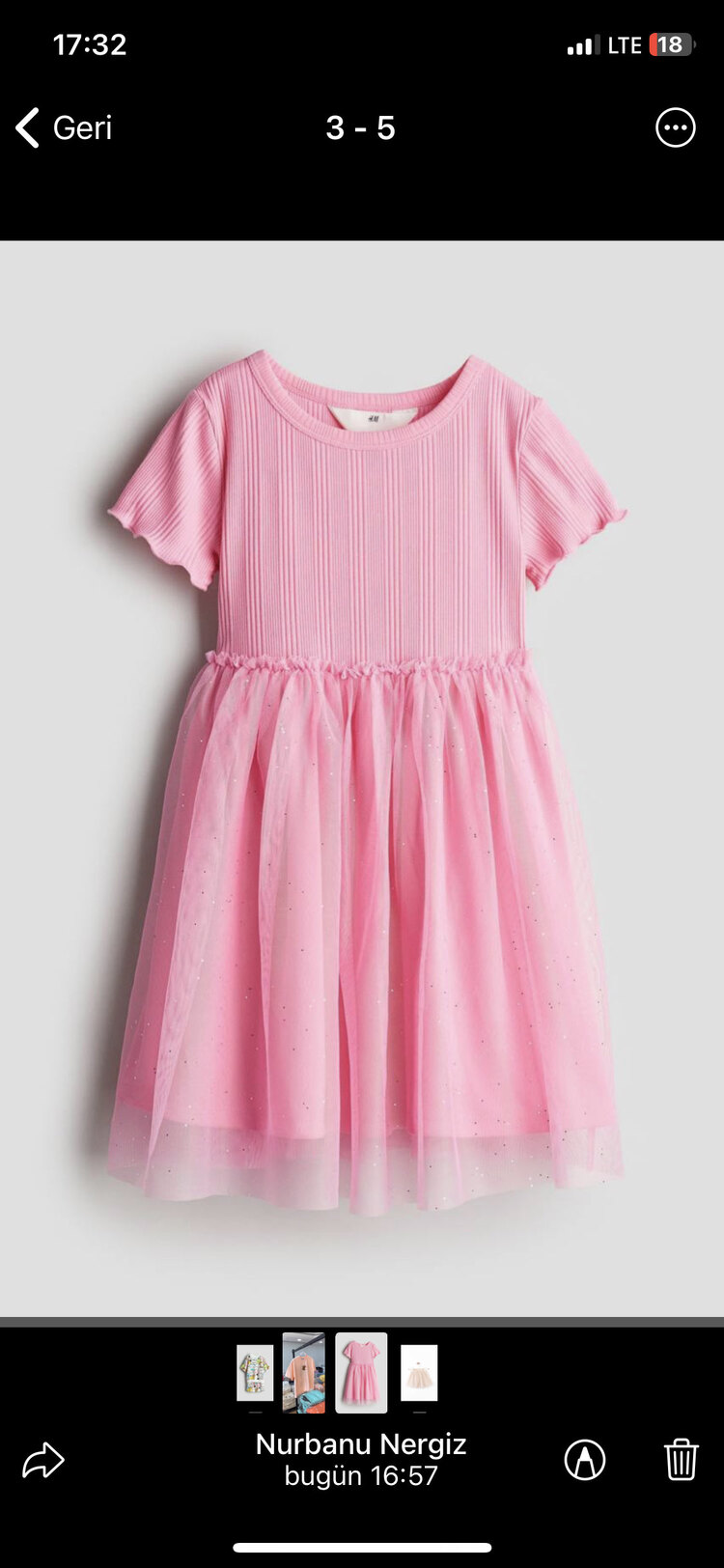 H&M pembe tütü elbise