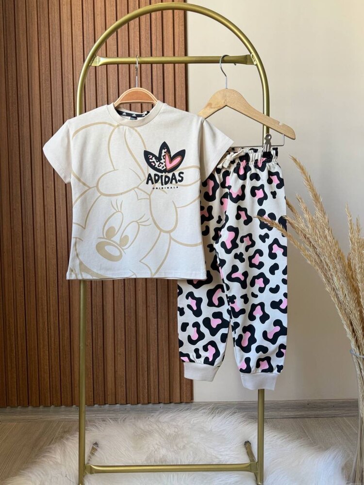 Adidas kız yazlık takım leopar