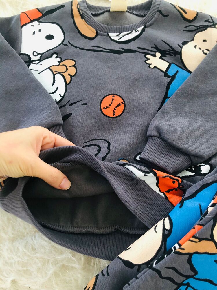 Snoppy Şardonlu Takım / Antrasit