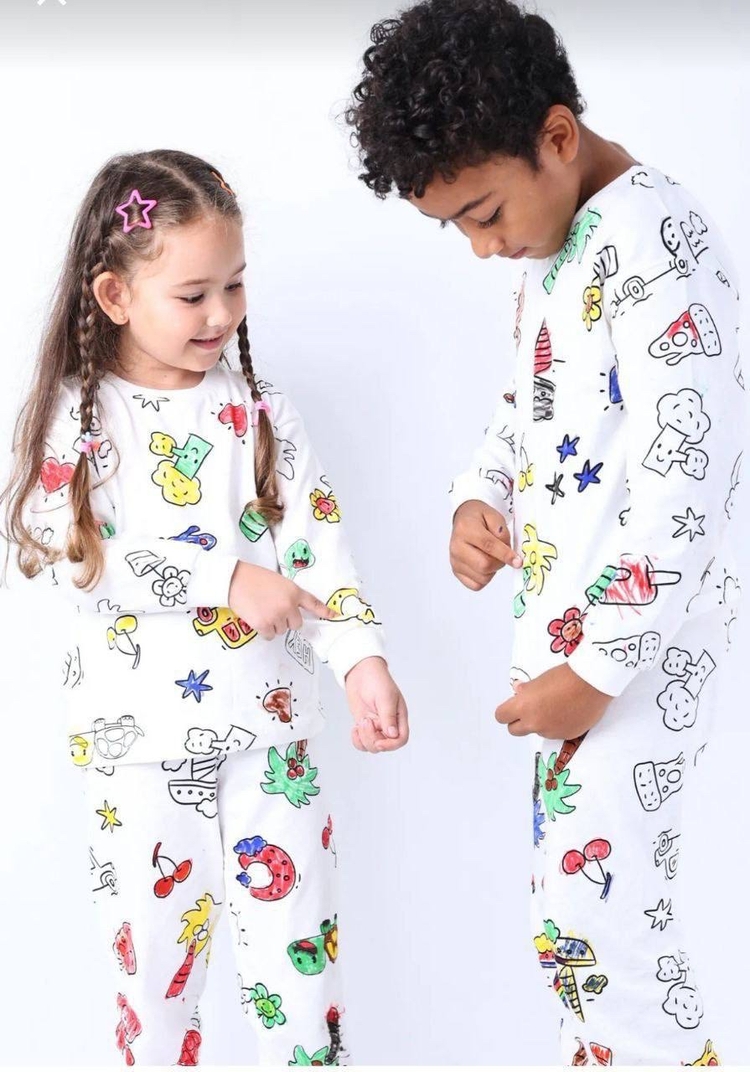 Boyamalı pijama takımı