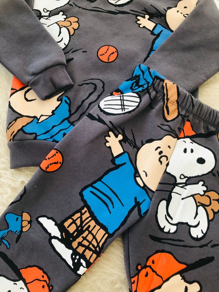 Snoppy Şardonlu Takım / Antrasit