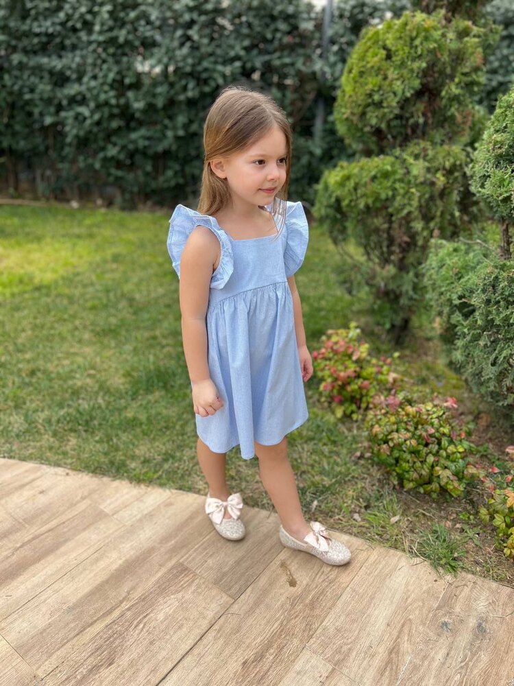 Laciel Keten Fırfır elbise 