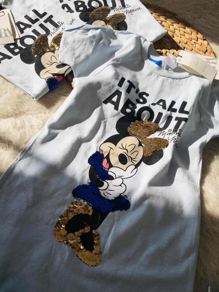 Zara Mickey Kısa Kollu Tunik Elbise