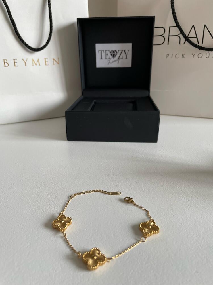 Vintage Alhambra Van Cleef bilezik, 3 motif özel seri GOLD