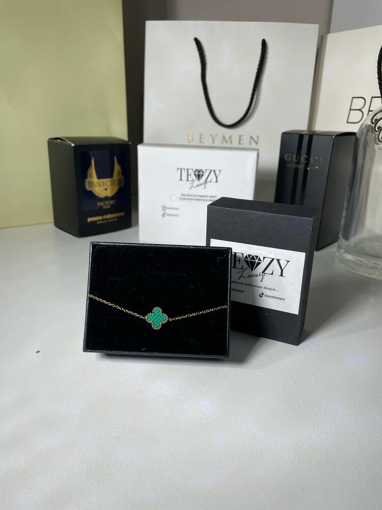 Vintage Alhambra Van Cleef bilezik, 1 motif YEŞİL-GOLD
