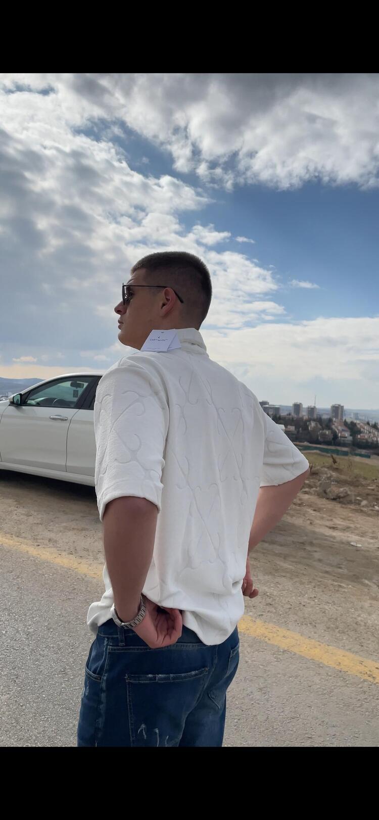 Off White Beyaz Havlu Gömlek