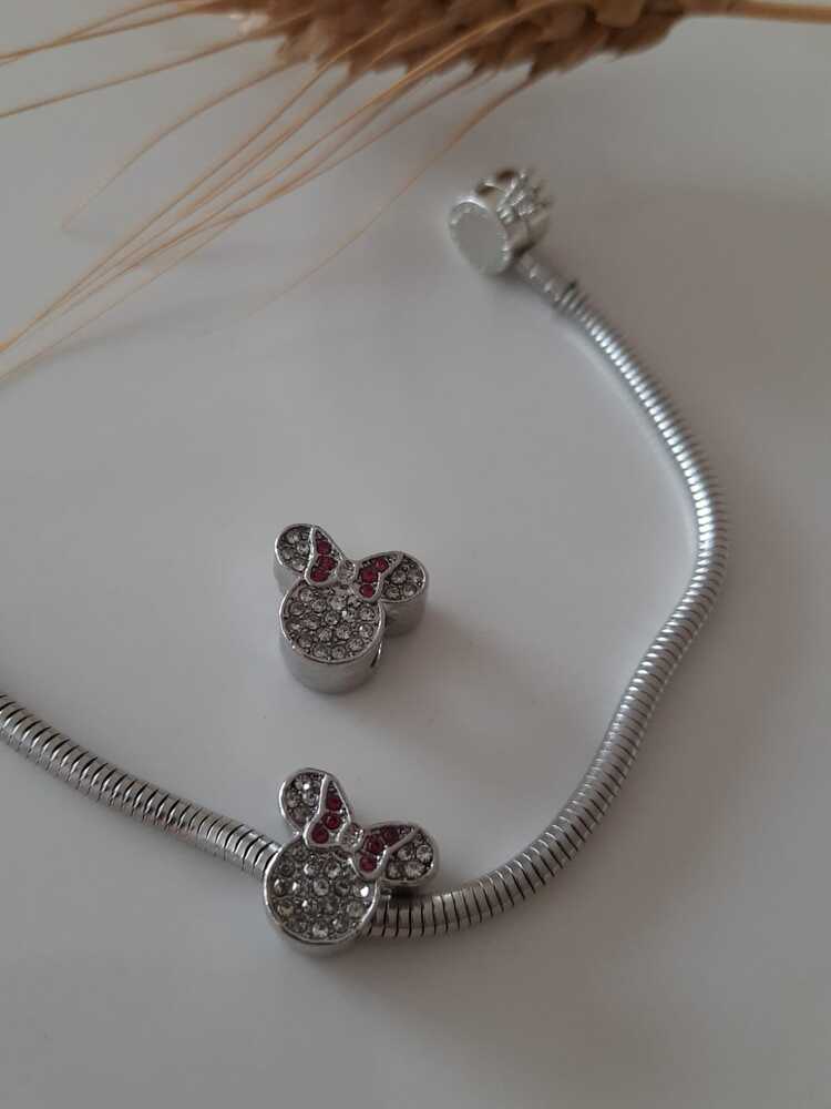 Mickey charm, Silver