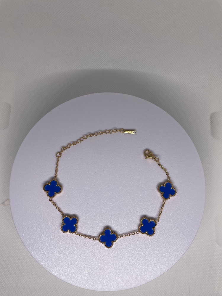 Vintage Alhambra Van Cleef bilezik, 5 motif LACİVERT-GOLD