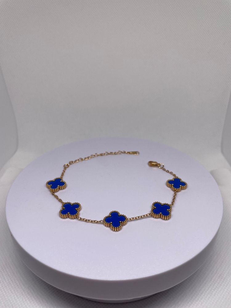 Vintage Alhambra Van Cleef bilezik, 5 motif LACİVERT-GOLD