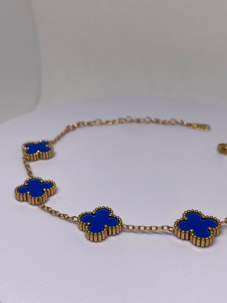 Vintage Alhambra Van Cleef bilezik, 5 motif LACİVERT-GOLD