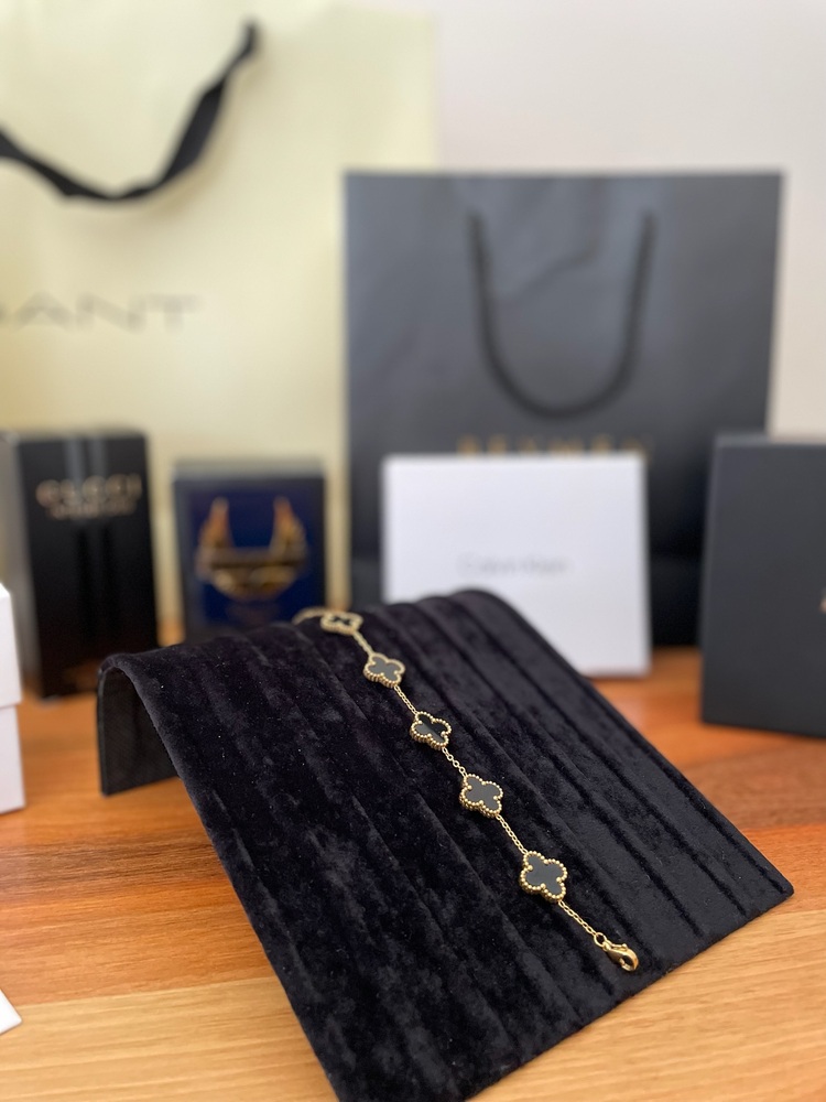 Vintage Alhambra Van Cleef & Arpels bilezik, 5 motif SİYAH-GOLD