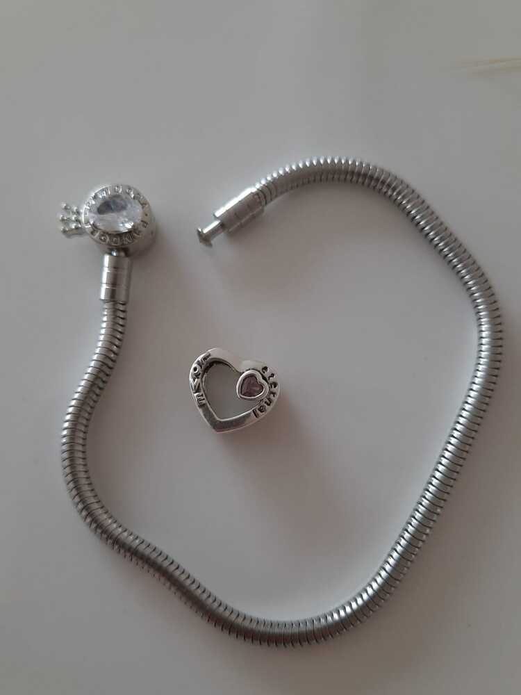 Kalp charm, Silver