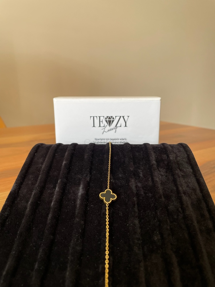 Vintage Alhambra Van Cleef bilezik, 1 motif SİYAH-GOLD