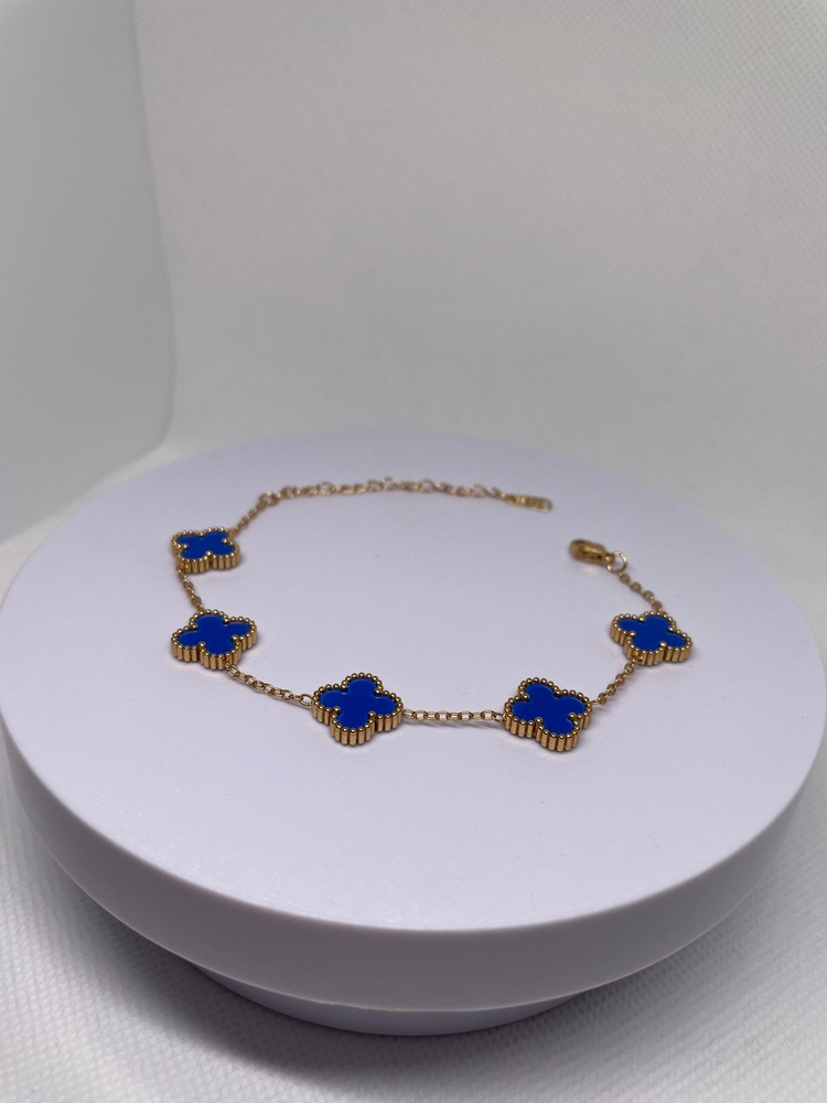 Vintage Alhambra Van Cleef bilezik, 5 motif LACİVERT-GOLD