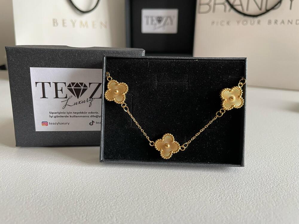 Vintage Alhambra Van Cleef bilezik, 3 motif özel seri GOLD