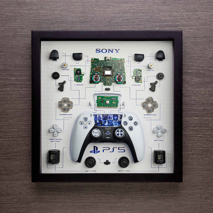 Sony PS5 DualSense Controller – Parçalanmış Tasarım Çerçeveli Duvar Tablosu