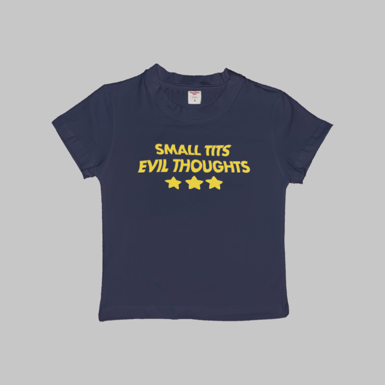Small Tits Evil Thoughts Baby Tee