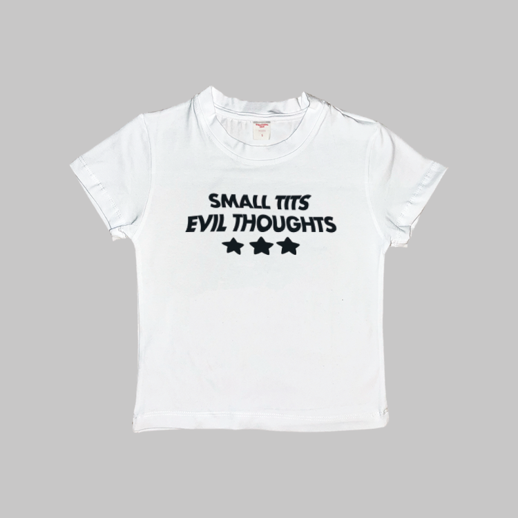 Small Tits Evil Thoughts Baby Tee