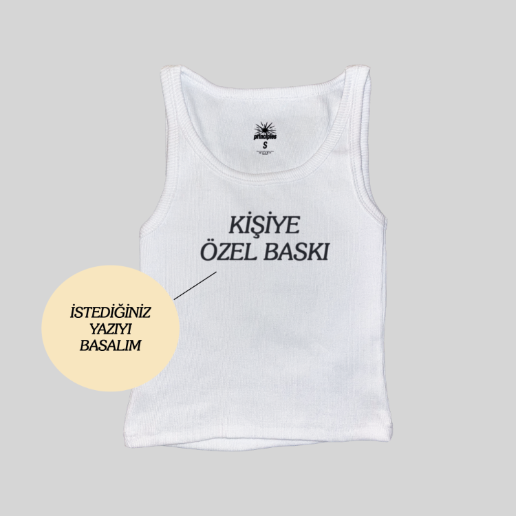 Kişiye Özel Baskı Fitilli Askılı Üst Atlet