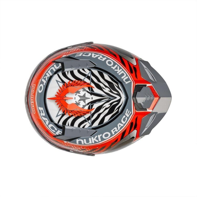 Nukro B-506 Combo White-Red-Grey-Yellow Kapalı Kask