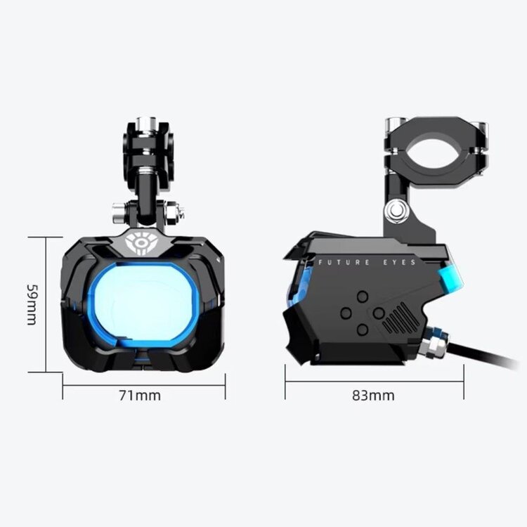 Future Eyes F30P Motosiklet Sis Farı 120W Mavi Angel