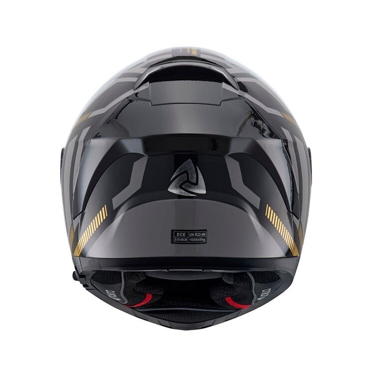 Nukro YM-853 Power Gold Black Kapalı Kask