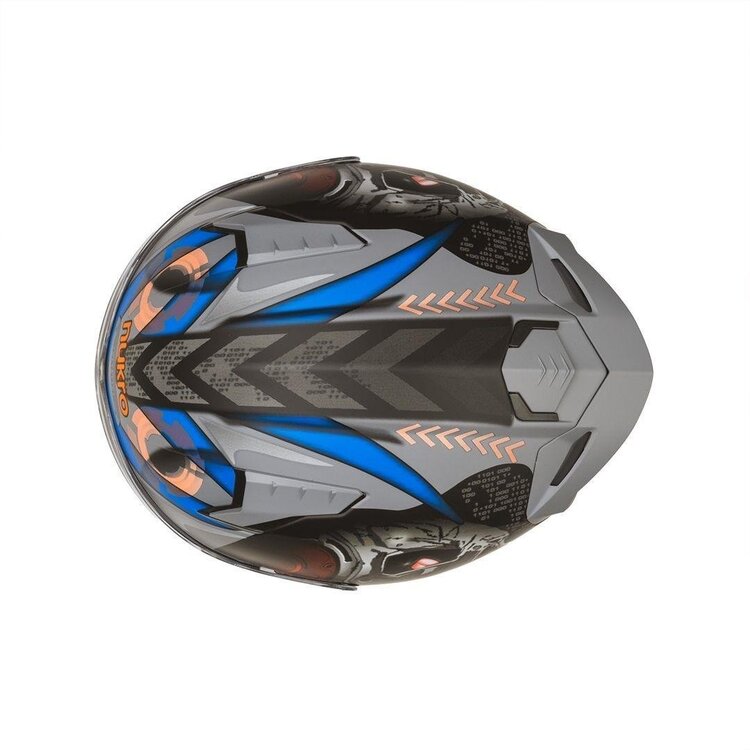 Nukro B-506 VORTEX Grey-Orange Kapalı Kask