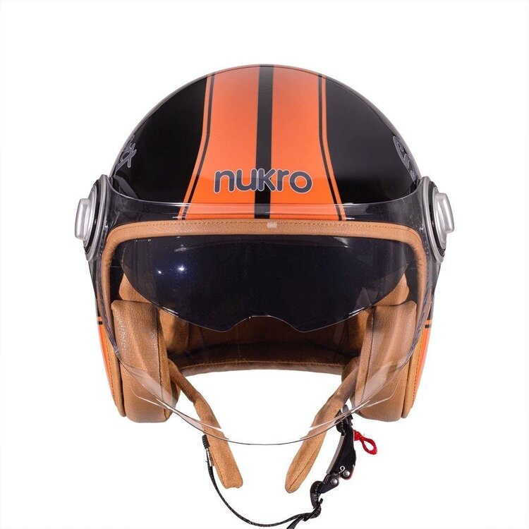 Nukro B-108 Super Sport Black-Orange Açık Kask