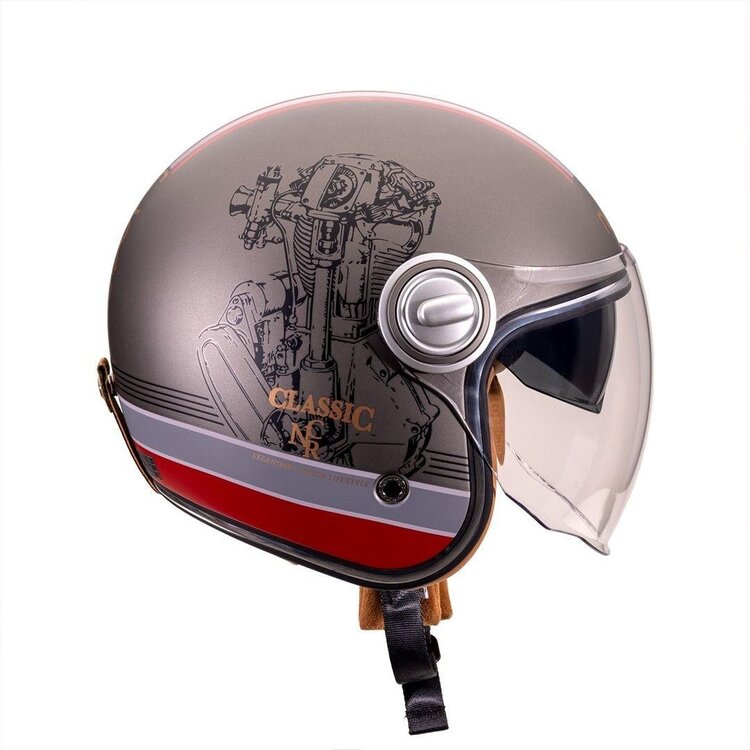 Nukro B-108 Super Sport Titan-Red Açık Kask
