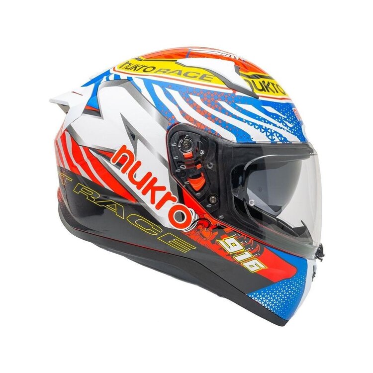 Nukro B-506 Force Red-Blue-Yellow Kapalı Kask