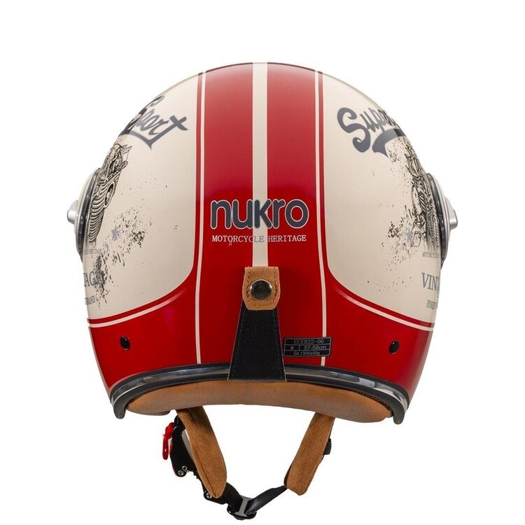 Nukro B-108 Super Sport Cream-Red Açık Kask