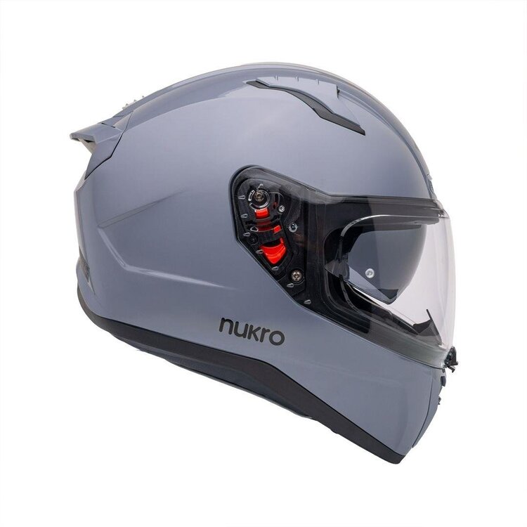 Nukro B-506 Solid Gloss Grey Kapalı Kask
