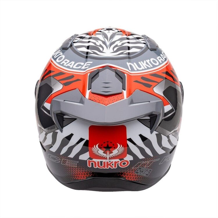 Nukro B-506 Combo White-Red-Grey-Yellow Kapalı Kask