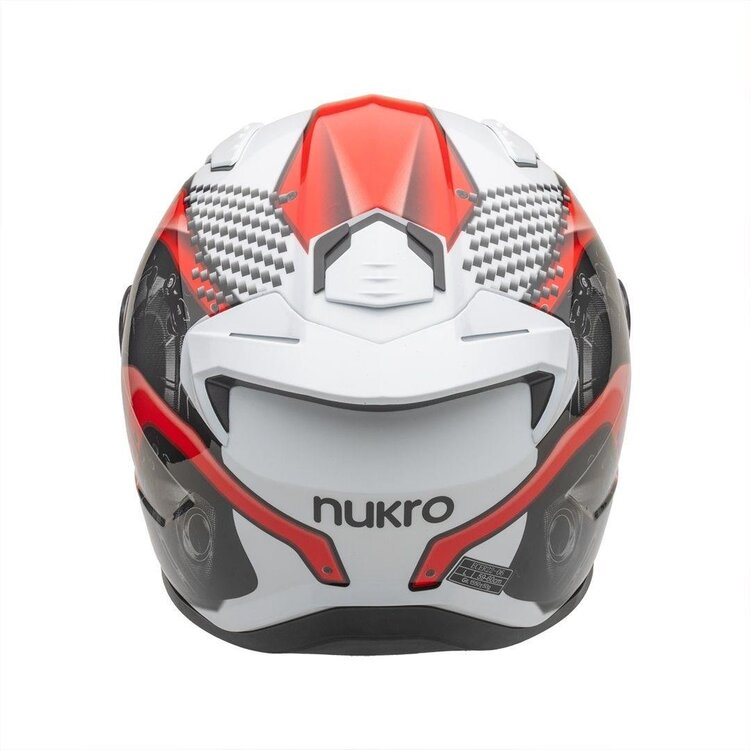 Nukro B-506 Level White-Red Kapalı Kask