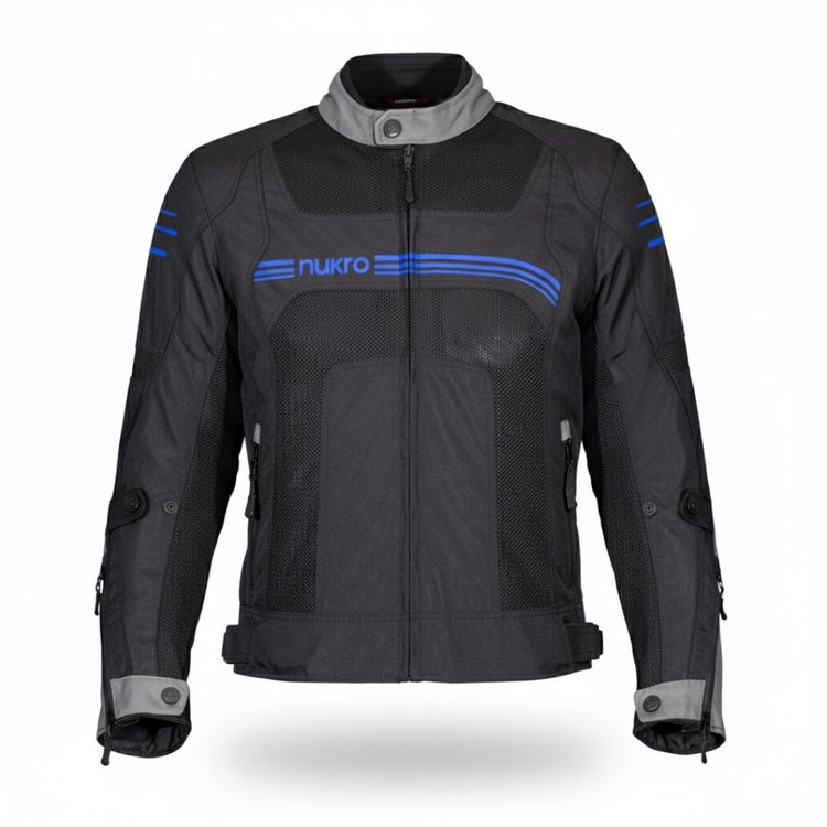 Nukrowear Guardio Mavi Erkek 3 Mevsim Motosiklet Ceketi