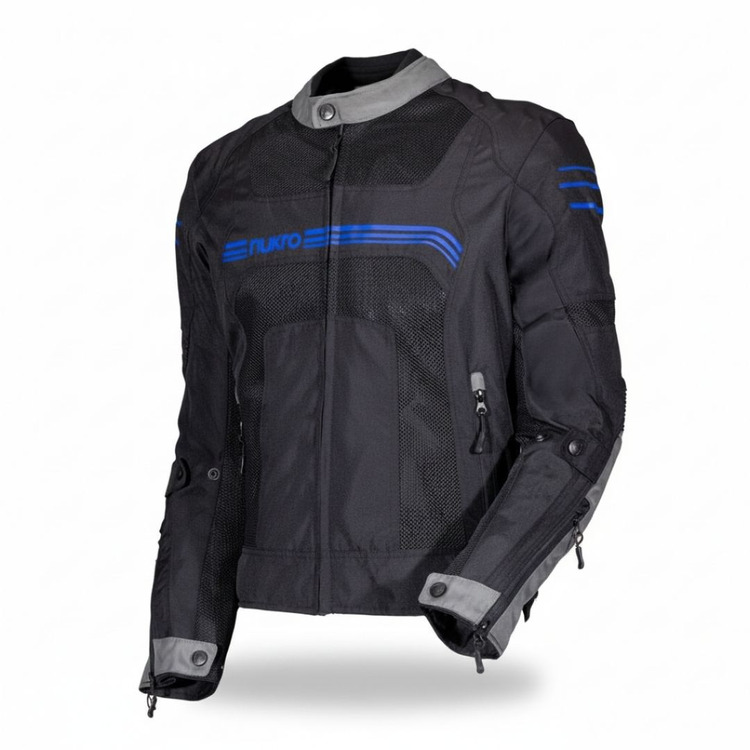 Nukrowear Guardio Mavi Erkek 3 Mevsim Motosiklet Ceketi