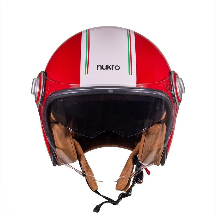 Nukro B-108 Nature Red-White Açık Kask