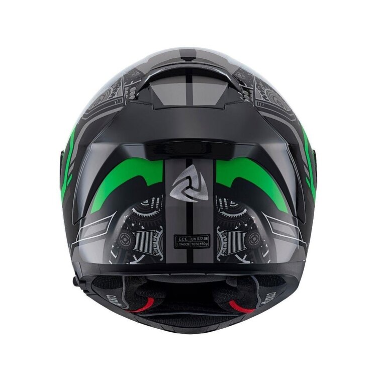 Nukro YM-853 Combat Green Black Kapalı Kask