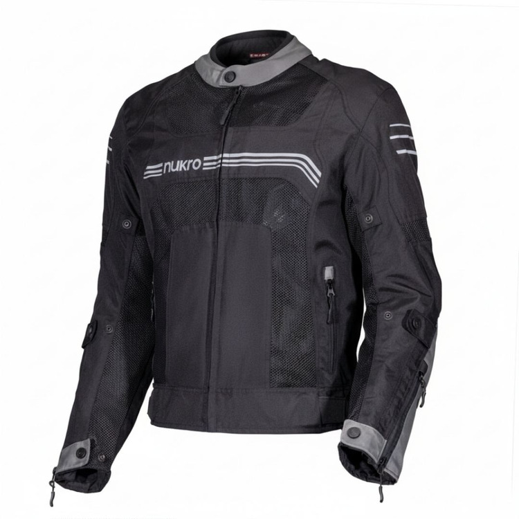 Nukrowear Guardio Gri Erkek 3 Mevsim Motosiklet Ceketi