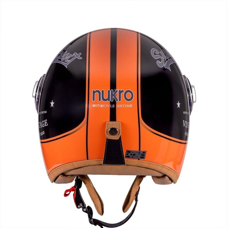 Nukro B-108 Super Sport Black-Orange Açık Kask