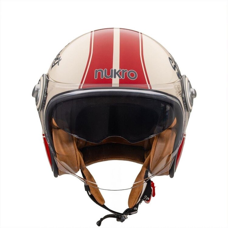 Nukro B-108 Super Sport Cream-Red Açık Kask