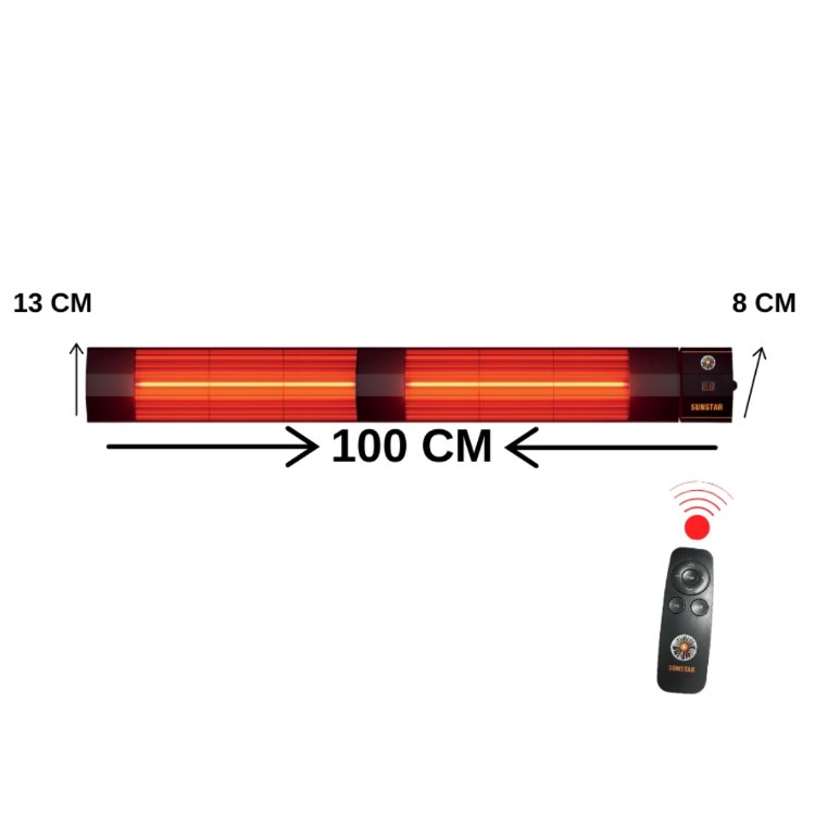 SUNSTAR DIŞ MEKAN HALOJEN ELEKTİRİKLİ SOBA İNFRARED ISITICI 4000W KUMANDALI