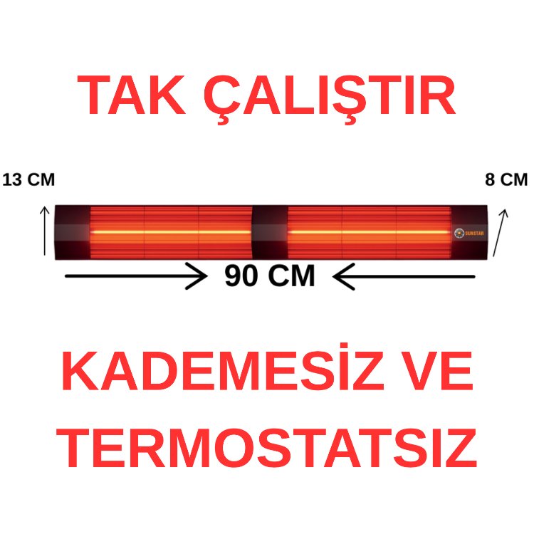 SUNSTAR DIŞ MEKAN HALOJEN ELEKTİRİKLİ SOBA İNFRARED ISITICI 4000W