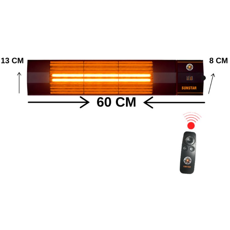 SUNSTAR HALOJEN ELEKTİRİKLİ SOBA İNFRARED ISITICI KUMANDALI 1800W