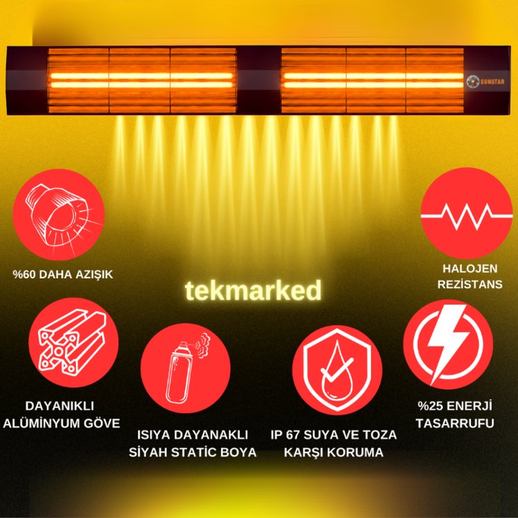 SUNSTAR HALOJEN ELEKTİRİKLİ SOBA İNFRARED ISITICI 3600W